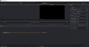 Screenshot des Arbeitsbereichs Fusion aus Davinci Resolve 15